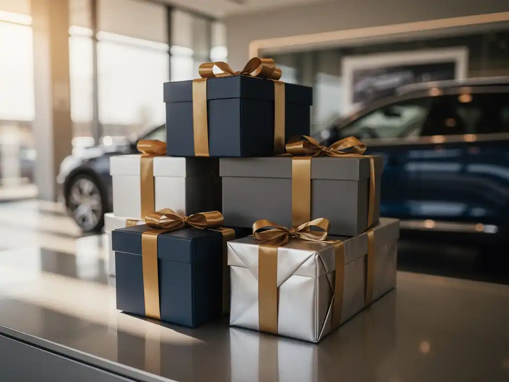 Wie viele Stück Geschenkboxen sollte ein Autohaus mindestens bestellen?