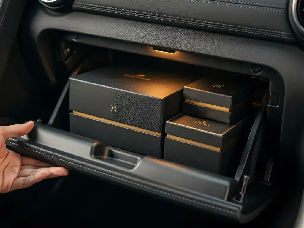 Welche Geschenkboxformate passen ins Handschuhfach eines Fahrzeugs?