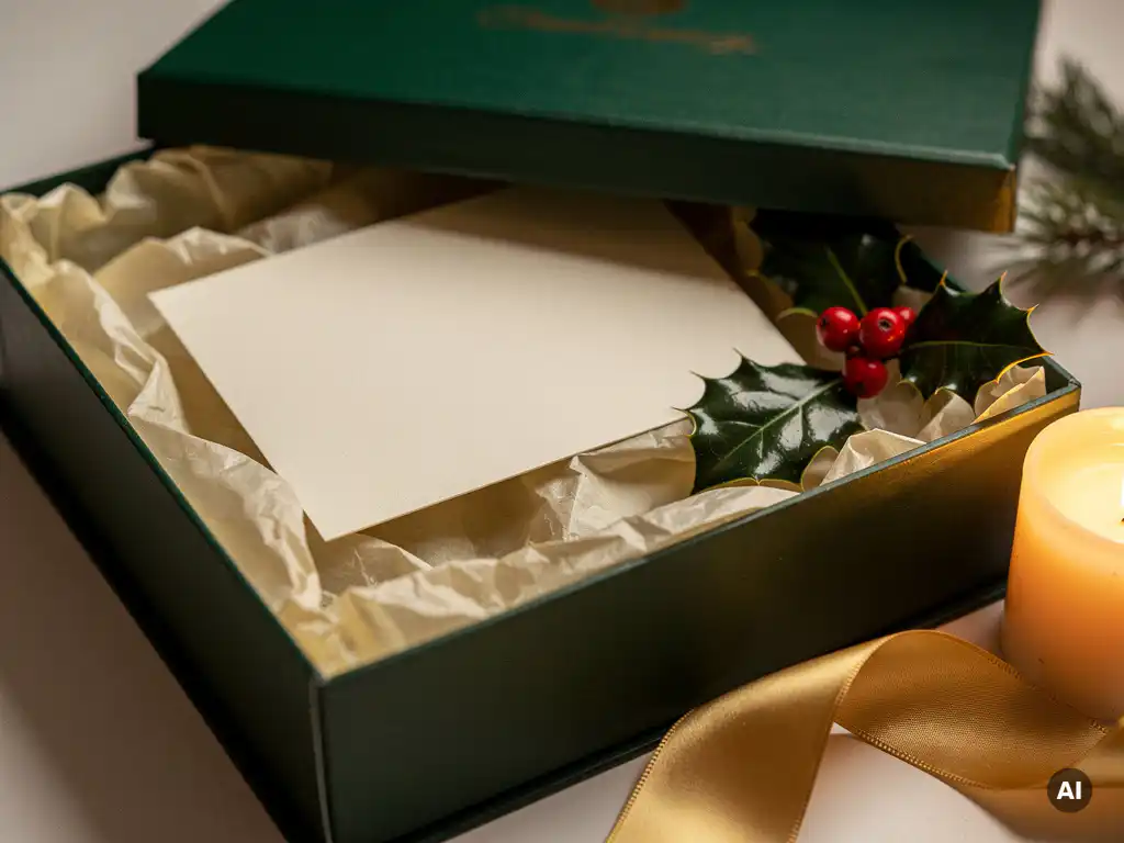 Weihnachtskarten in Geschenkboxen: Ideen für persönliche Botschaften
